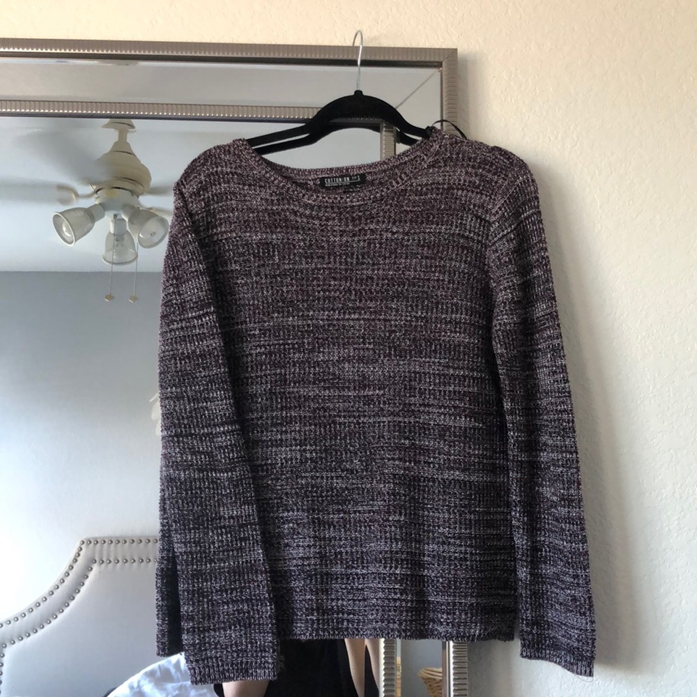 Multi-colored oversized thin knit sweater